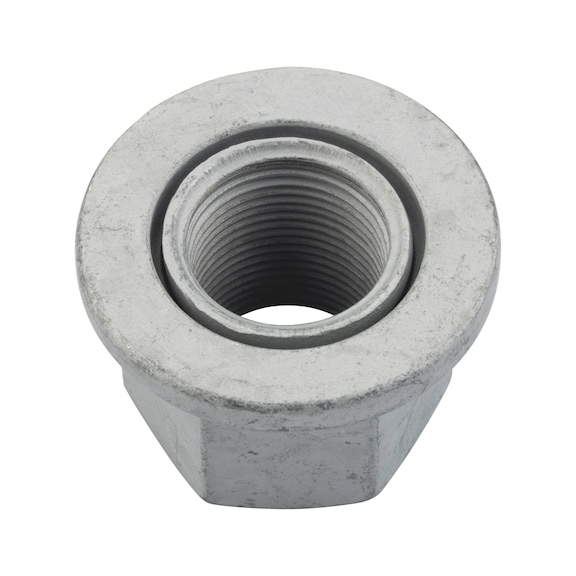 Con dado esagonale alto con bordino DIN 74361-3, acciaio 10 con rivestimento in zinco lamellare argento, tipo N