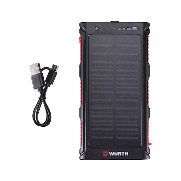 Power bank 10,000 mAh wireless charging and solar - PWRBANK-BLA-10000MAH-LAMP+SOLAR