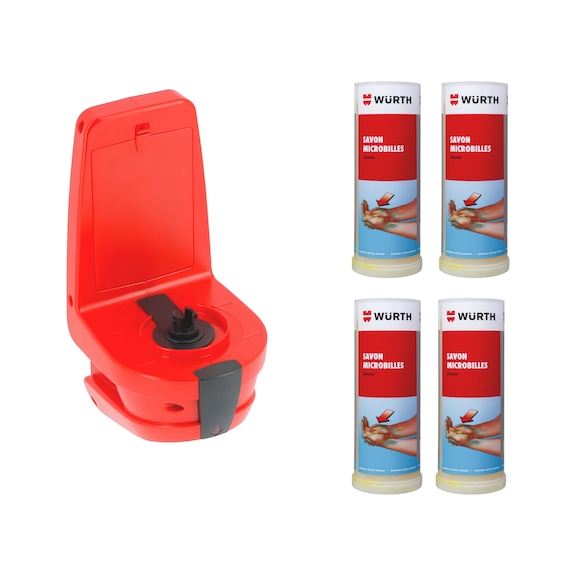 Kit de doseur sans contact et recharges de savon microbilles - 5 pcs