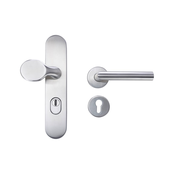 Edelstahl Kombi Schutzbeschlag S 505 - SBS-A2-KS505-ES1-WE-ZA-72-14-MATT