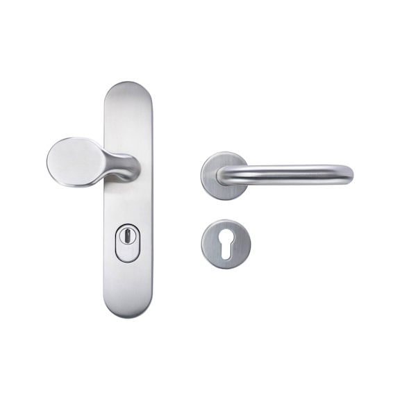 Edelstahl Kombi-Schutzbeschlag S 502 - SBS-A2K-S502/FS-ES1-WE-ZA-72-14-MATT