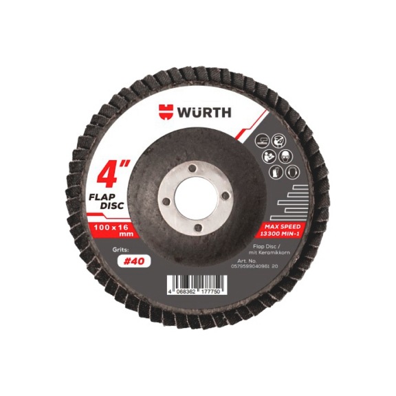 磨粒砂布輪含煅燒顆粒 - 4吋氧化鋁碟式砂布輪#40