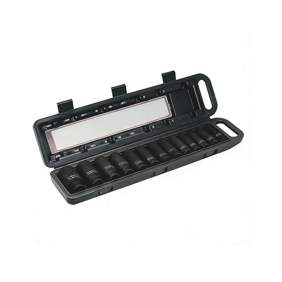 Juego de dados de impacto hexagonales 1/2" milimétricos, 13 piezas - JUEGO DADOS IMPACTOMETRICO 13PIEZAS 1/2"