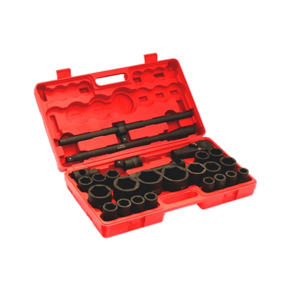 Impact socket 1 inch + 3/4 inch set 25 pcs - IMPSKT-MIX-SET-(CR-V-ST)-1+3/4IN-25PCS