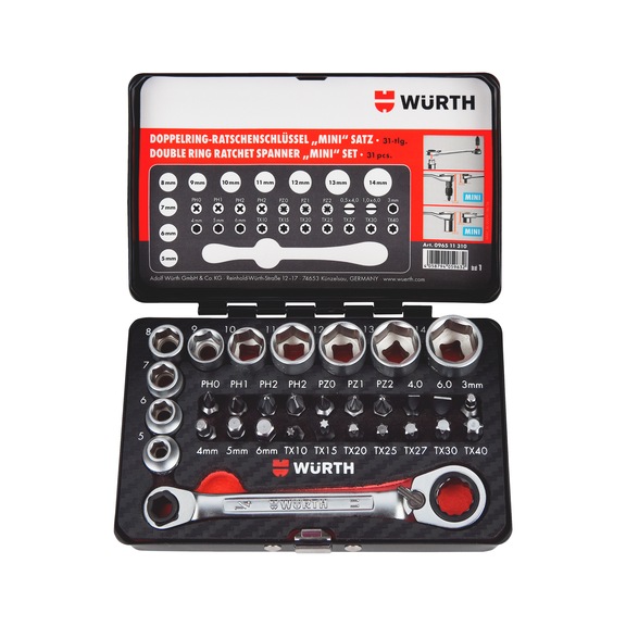 Kit De Clés Polygonales Doubles Würth - 32 Pièces Pour Espaces Restreints