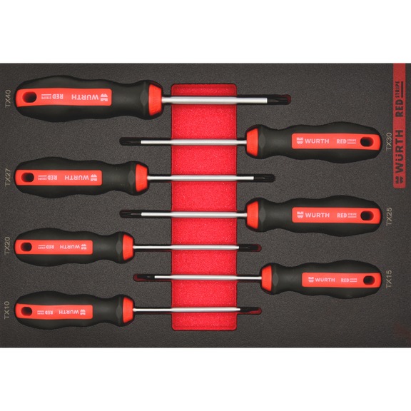 Screwdriver assortment TX 4.4.1 7pcs REDSTRIPE - SCRDRIV-SORT-TX-4.4.1-7PCS