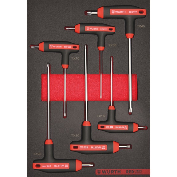 Screwdriver T-handle TX asmt 4.4.1 6pcs REDSTRIPE - SCRDRIV-HNDL-T-INTX-SORT-4.4.1-6PCS