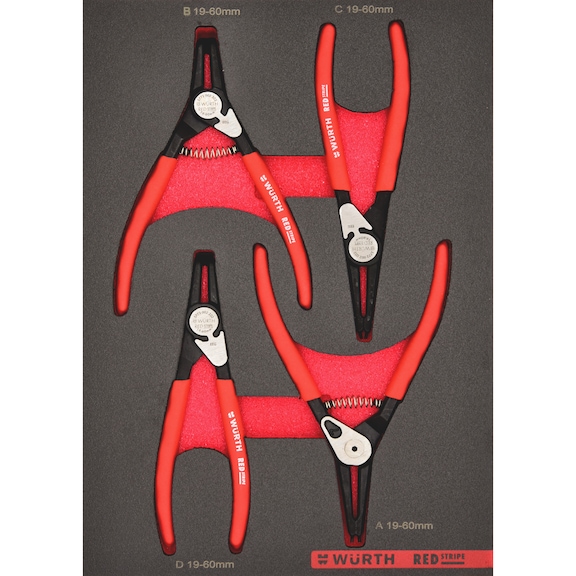 Circlip plier set 4.4.1 4pcs REDSTRIPE - SET DE HERRAMIENTAS 4 PIEZAS