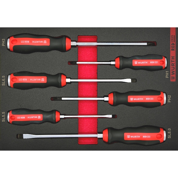 Screwdr. impact cap PH/SL set 4.4.1 6pcs REDSTRIPE - SCRDRIV-SET-IMPACTCAP-4.4.1-6PCS