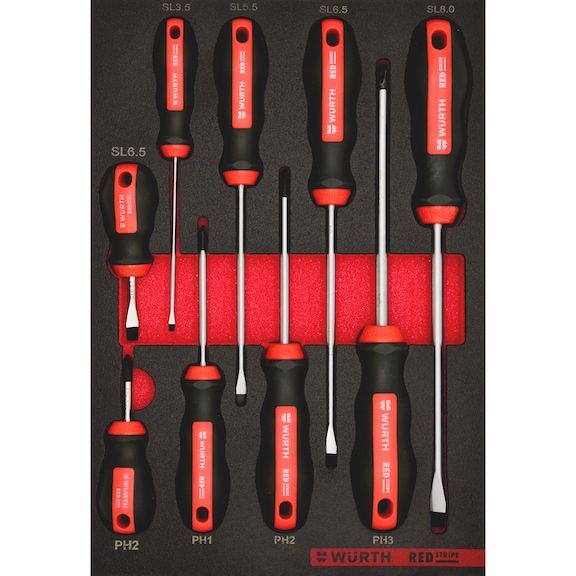 Screwdriver set PH/slotted 4.4.1 9pcs REDSTRIPE - SCRDRIV-SET-PH/SL-4.4.1-9PCS