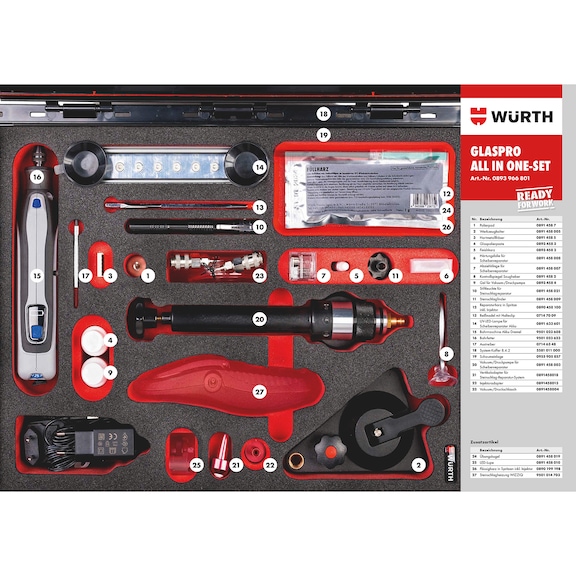 GlasPro all in one set - WNDWREP-SET-GLASPRO-(ALL IN ONE)-24PCS