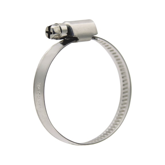 HOSE CLAMP WITH LOCK OF WORM TEETH GEAR, W1 MATERIAL