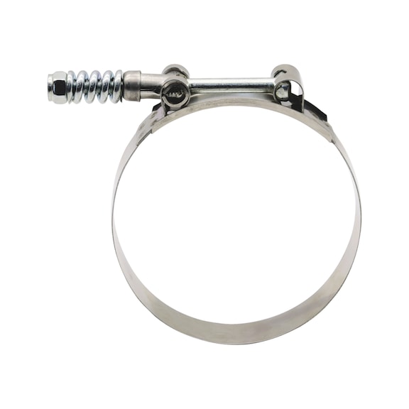 HOSE CLAMP WITH SPRING LOADED T-BOLT