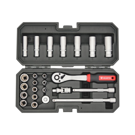 1/4 COLOS KETTŐS HATSZÖG (12 PONTOS) DUGÓKULCS KÉSZLET, 24 DB - DGKLCS-KÉSZLET-1/4IN-KETTŐS-HLF-24DB