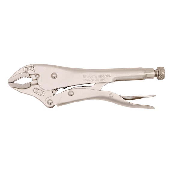 Locking pliers w. half-round jaws welded REDSTRIPE - 1