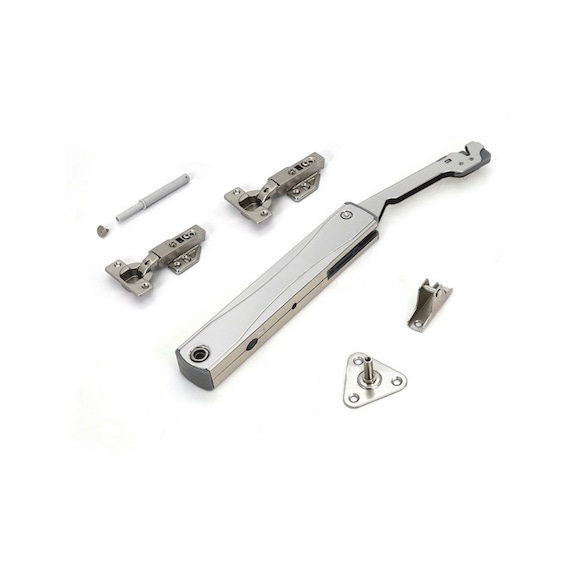 Flap lift fitting with reversible button