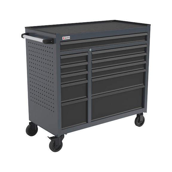 Werkstattwagen SUPERIOR 12.8 mit Gummimatte - WRKSTWG-SUPR-12.8/8.8-GU-11SL-RAL7016