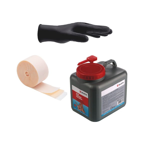 LOT HYGIENE PROTECTION VL Lot pr&eacute;ventif et curatif comprend : savon polyvalent, gants nitrile et pansements