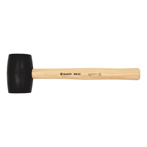 Rubber Hammer, recycled Rubber with Ash Handle REDSTRIPE