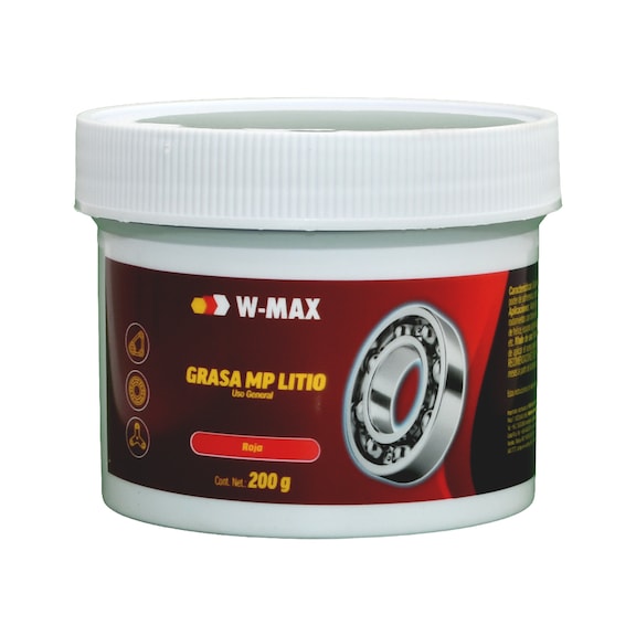 W-MAX MP RED LITHIUM GREASE, GENERAL USE - GRSE-LITHIUM-MP-(W-MAX)-RED-200G