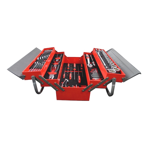 折りたたみ式工具セット - 66ピース - REDSTRIPE メタルケース付き工具セット 66PCS