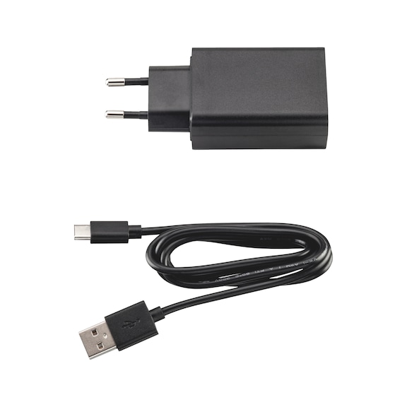 Netzstecker 5&nbsp;V/2&nbsp;A  mit USB-Buchse - NETZSTE-USB-STE/C-GRAU-5W-5V/2A