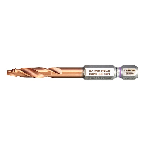 SMART STEP EU+ HSCo nanoProtect hexagon twist drill bit for drill/drivers and tangential impact drivers - DRL-TWST-SMARTSTEPNANOPROTECT-HEX-5,1MM
