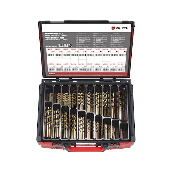 Twist drill bit assortment  DIN 338 HSCO