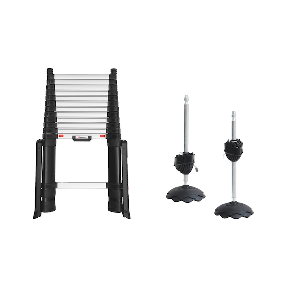 Telescopic ladder with safety feet set 2 pcs - TELELDR-SET-2PCS