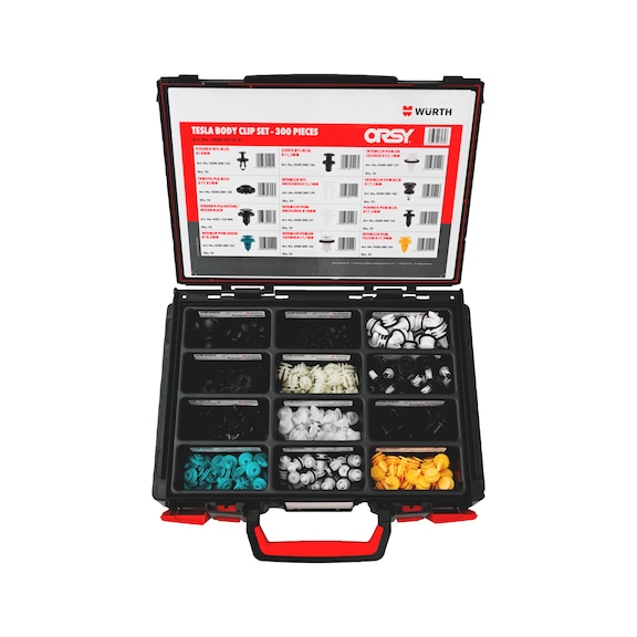 Mounting parts set w. case Tesla 300 pcs