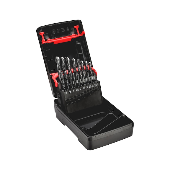 Twist drill bit HSS DIN 338 type RN ECONOMY 19 pcs - DRL-MET-SORT-DIN338-HSS-ECONOMY-19PCS