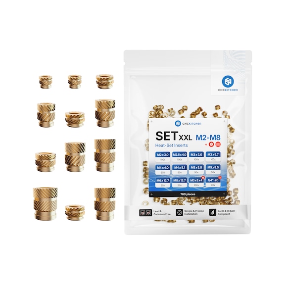 Kit di inserti filettati XXL CNC Kitchen originali 760 pz