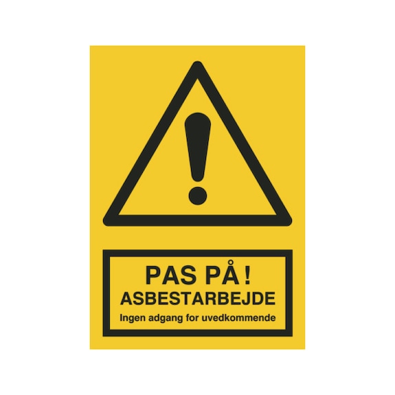 Advarselsskilt Asbestarbejde