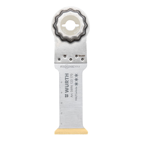 Starlock Max Hartmetalls&auml;geblatt Einzelzahn Fensterbau EXTREME mit TiN-Beschichtung - SAEBLA-MULTISHND-HM-STARLOCK-MAX-32X75MM