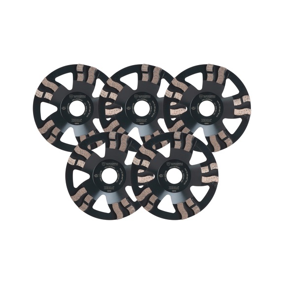 Diamantschleiftopf Set Longlife & Speed Hartmaterial 125 mm, 5-tlg.