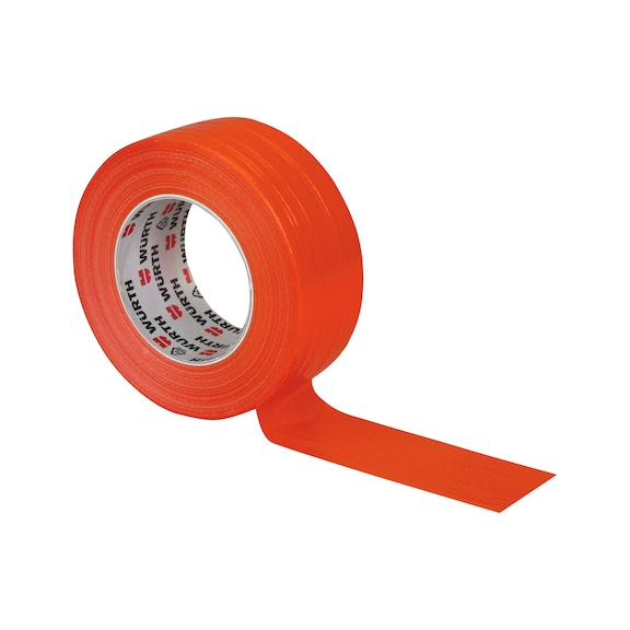 Ruban adh&eacute;sif toil&eacute; de construction orange Ruban adh&eacute;sif toil&eacute; de construction de couleur orange avec rev&ecirc;tement PE imperm&eacute;able pour des applications robustes et tr&egrave;s visibles.