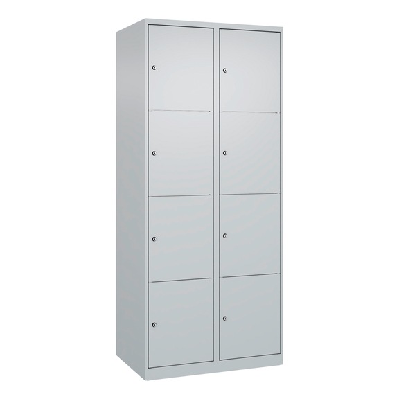 Schlie&szlig;fachschrank 2 Abteile mit 8 F&auml;cher - SCHLIESSFACHSCHRANK-800MM-2X4-RAL7035