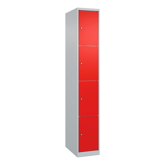 Schlie&szlig;fachschrank 1 Abteil mit 4 F&auml;cher - SCHLIESSFACHSCHRANK-300MM-1X4-RAL3020
