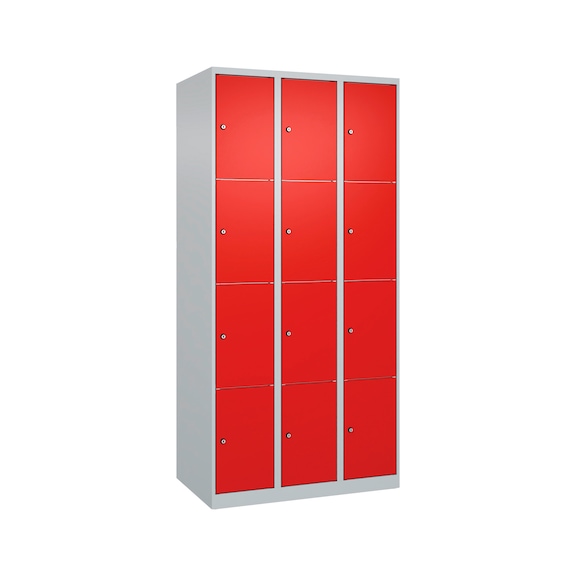 Schlie&szlig;fachschrank 3 Abteile mit 12 F&auml;cher - SCHLIESSFACHSCHRANK-900MM-3X4-RAL3020