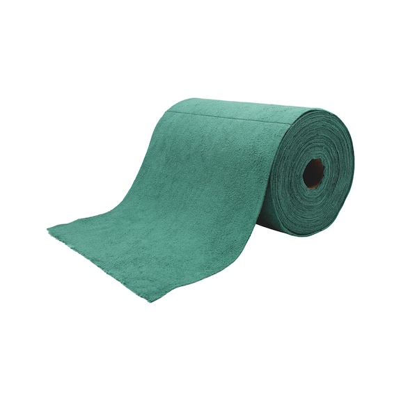 Microfibre cloth on roll - MICROCLTH-ROLL-75SHT-TEAR-GRN-30X30CM