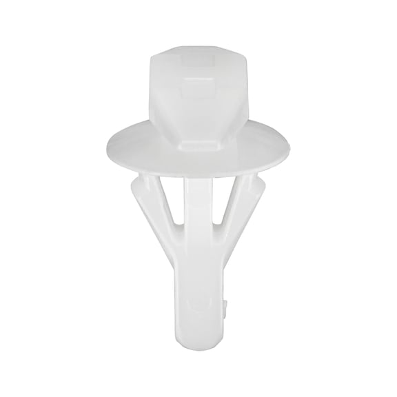 Door seal clip with splay - DRSEALCLIP-POM-WHITE-15MMX5,05MM