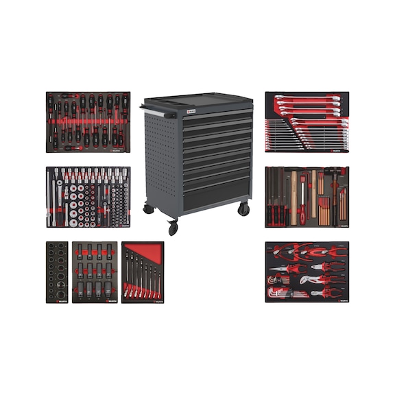 Workshop trolley WE system, equipped, 242 pcs - 1