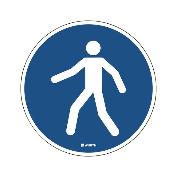 Bodenschild - Fu&szlig;g&auml;ngerweg benutzen - GEBOTSHLD-FU&szlig;G&Auml;NGERWEG-BENUTZEN-45CM