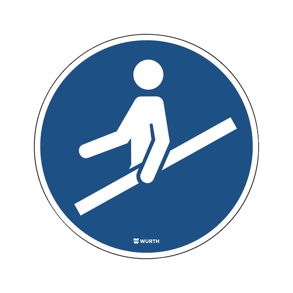 Bodenschild - Handlauf benutzen