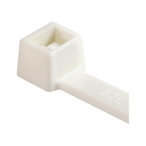 Cable tie, plastic pawl PA66V0 HellermannTyton - CBLTIE-PLALATCH-PA6.6-V0-WHITE-4,6X200