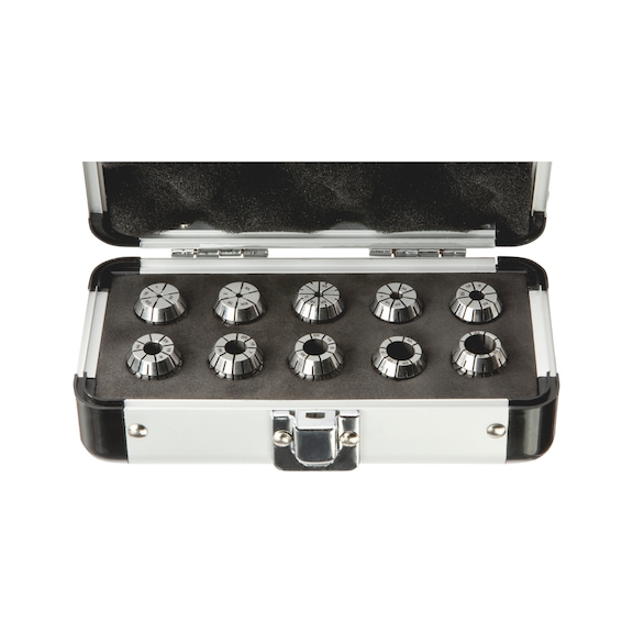 Precision collet set in aluminium case ER16 5 &micro;m, ISO 15488, DIN 6499 - PRECCOLLET-SET-ER16