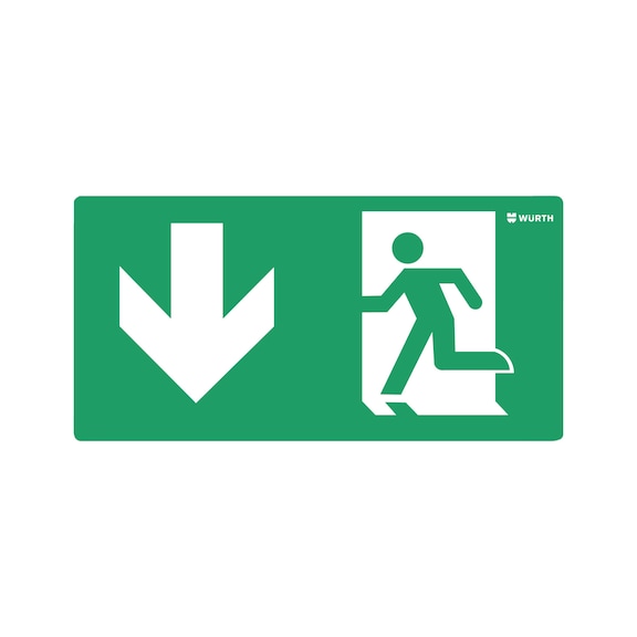 Rettungszeichen Notausgang - RETTZEICH-NOTAUSGANG-ABWAERTS-200X100MM