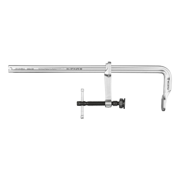 All-steel screw clamp with T-handle - SCRCLMP-SG-500X120MM