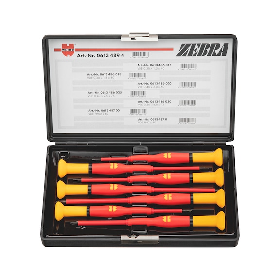 VDE-schroevendraaier voor fijnmechanica assortiment, sleuf/PH 7-delig - 1
