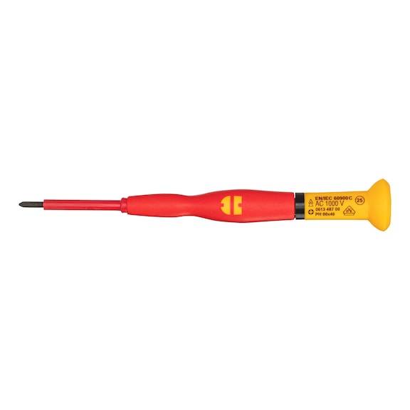 VDE Feinmechanikerschraubendreher Kreuzschlitz PH f&uuml;r Arbeiten unter Spannung bis 1.000 Volt (AC) und bis 1.500 Volt (DC) - SHRDRH-VDE-PH00X40